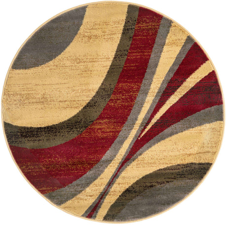 Beige 4' 1 x 4' 1 Barista Round Area Rug 100% Polypropylene Abstract Modern Geometric Carpet for Living Room Dining Office Dorm Room Decor for Sale at Rug Engine