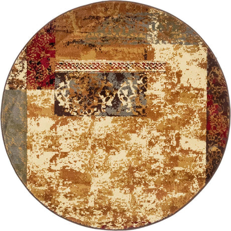 Beige 4' 1 x 4' 1 Barista Round Area Rug 100% Polypropylene Abstract Modern Geometric Carpet for Living Room Dining Office Dorm Room Decor for Sale at Rug Engine