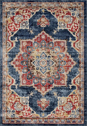 Dark Blue 7' 1 x 10' Utopia Rectangle Area Rug Traditional Vintage Persian Inspired Vivid Color Durable Carpet for Unique Interiors for Sale at Rug Engine