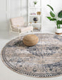 Dark Blue 8' x 8' Chateau Round Rug