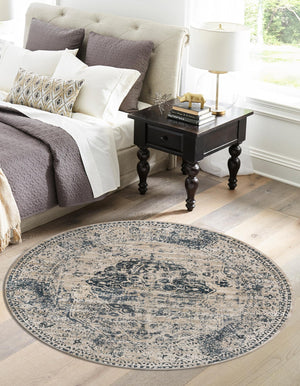 Dark Blue 8' x 8' Chateau Round Rug