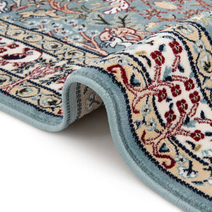 Blue 5' 3 x 5' 3 Narenj Round Area Rug 85% Polypropylene & 15% Polyester Traditional Classic Carpet for Living, Dining, Bedrooms, Office for Sale at Rug Engine