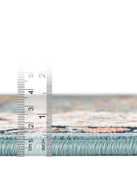 Blue 5' 3 x 5' 3 Narenj Round Area Rug 85% Polypropylene & 15% Polyester Traditional Classic Carpet for Living, Dining, Bedrooms, Office for Sale at Rug Engine