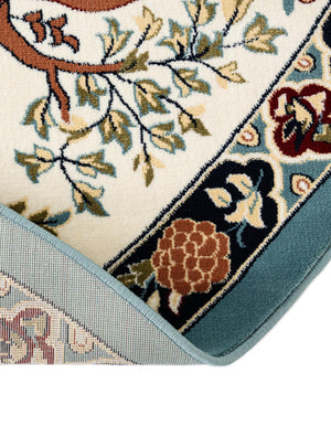Blue 5' 3 x 5' 3 Narenj Round Area Rug 85% Polypropylene & 15% Polyester Traditional Classic Carpet for Living, Dining, Bedrooms, Office for Sale at Rug Engine