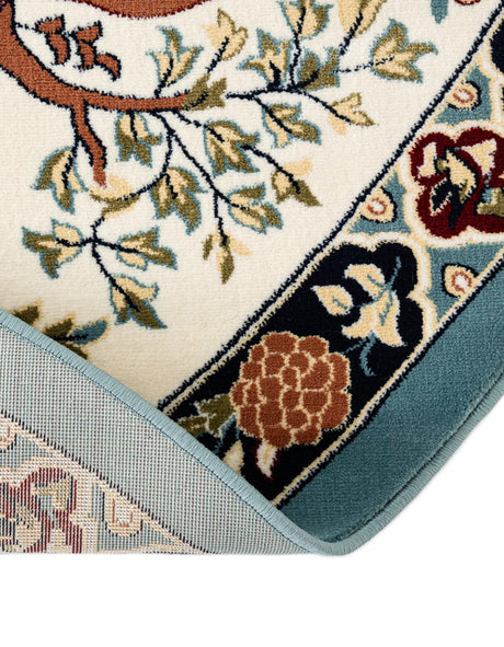 Blue 5' 3 x 5' 3 Narenj Round Area Rug 85% Polypropylene & 15% Polyester Traditional Classic Carpet for Living, Dining, Bedrooms, Office for Sale at Rug Engine