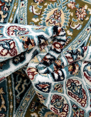 Blue 5' 3 x 5' 3 Narenj Round Area Rug 85% Polypropylene & 15% Polyester Traditional Classic Carpet for Living, Dining, Bedrooms, Office for Sale at Rug Engine