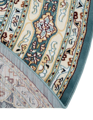 Blue 5' 3 x 5' 3 Narenj Round Area Rug 85% Polypropylene & 15% Polyester Traditional Classic Carpet for Living, Dining, Bedrooms, Office for Sale at Rug Engine