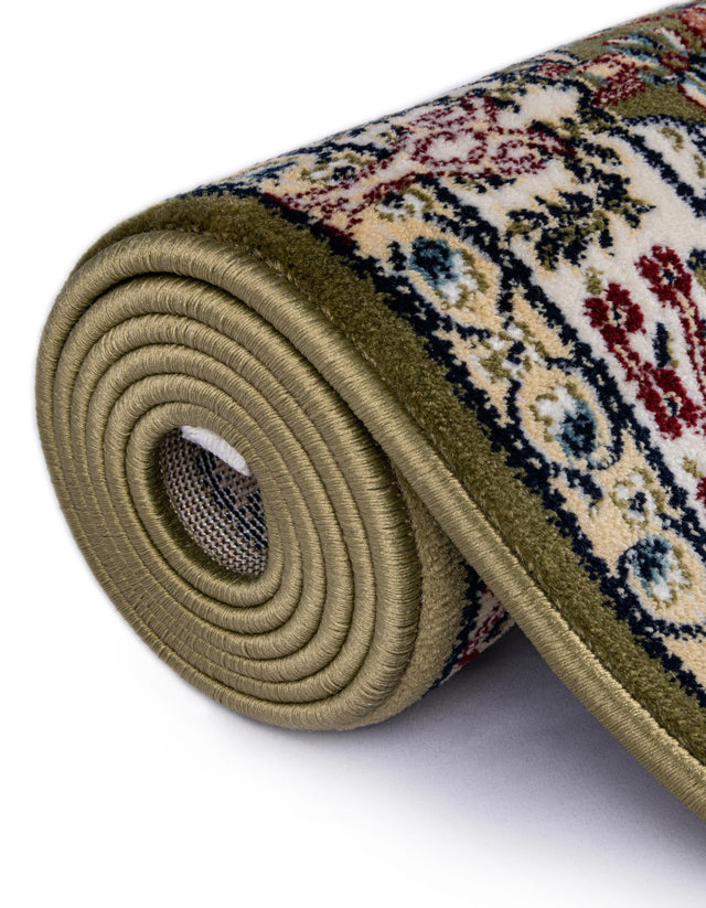 Green 5' 3 x 5' 3 Narenj Round Area Rug 85% Polypropylene & 15% Polyester Traditional Classic Carpet for Living, Dining, Bedrooms, Office for Sale at Rug Engine