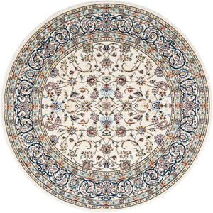 Ivory 5' 3 x 5' 3 Narenj Round Area Rug 85% Polypropylene & 15% Polyester Traditional Classic Carpet for Living, Dining, Bedrooms, Office for Sale at Rug Engine