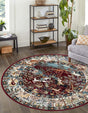 Burgundy 10' x 10' Narenj Round Area Rug 85% Polypropylene & 15% Polyester Traditional Classic Carpet for Living, Dining, Bedrooms, Office for Sale at Rug Engine