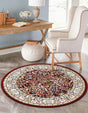Burgundy 10' x 10' Narenj Round Area Rug 85% Polypropylene & 15% Polyester Traditional Classic Carpet for Living, Dining, Bedrooms, Office for Sale at Rug Engine