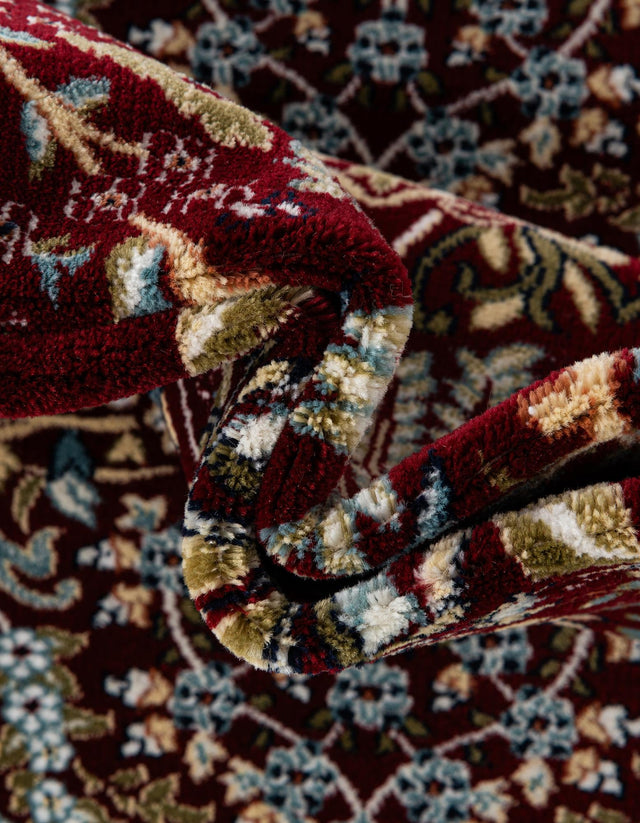 Burgundy 5' 3 x 5' 3 Narenj Round Area Rug 85% Polypropylene & 15% Polyester Traditional Classic Carpet for Living, Dining, Bedrooms, Office for Sale at Rug Engine