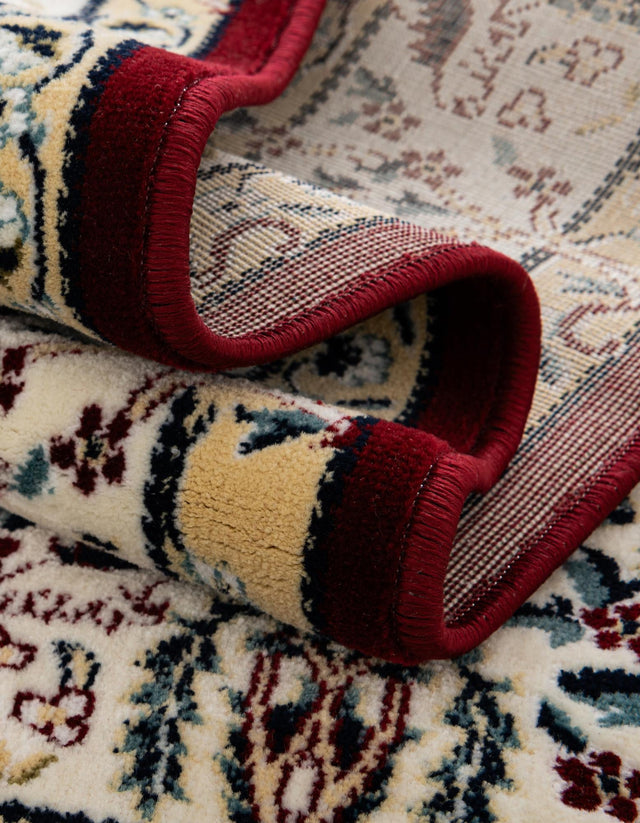 Burgundy 5' 3 x 5' 3 Narenj Round Area Rug 85% Polypropylene & 15% Polyester Traditional Classic Carpet for Living, Dining, Bedrooms, Office for Sale at Rug Engine