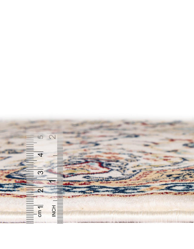 Ivory 5' 1 x 5' 1 Narenj Round Area Rug 85% Polypropylene & 15% Polyester Traditional Classic Carpet for Living, Dining, Bedrooms, Office for Sale at Rug Engine