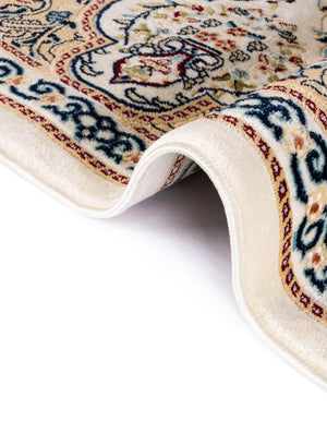 Ivory 5' 1 x 5' 1 Narenj Round Area Rug 85% Polypropylene & 15% Polyester Traditional Classic Carpet for Living, Dining, Bedrooms, Office for Sale at Rug Engine
