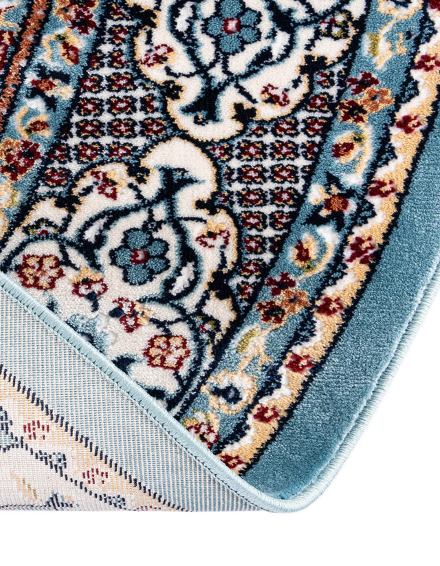 Blue 5' 3 x 5' 3 Narenj Round Area Rug 85% Polypropylene & 15% Polyester Traditional Classic Carpet for Living, Dining, Bedrooms, Office for Sale at Rug Engine