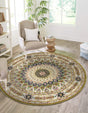 Green 10' x 10' Narenj Round Rug