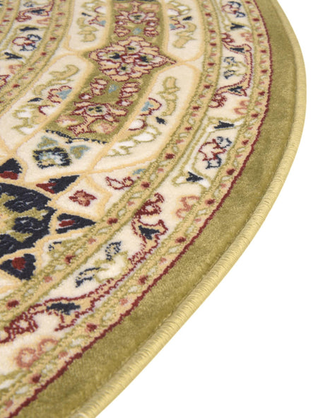 Green 5' 3 x 5' 3 Narenj Round Area Rug 85% Polypropylene & 15% Polyester Traditional Classic Carpet for Living, Dining, Bedrooms, Office for Sale at Rug Engine