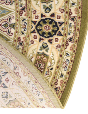 Green 5' 3 x 5' 3 Narenj Round Area Rug 85% Polypropylene & 15% Polyester Traditional Classic Carpet for Living, Dining, Bedrooms, Office for Sale at Rug Engine