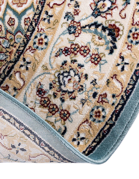 Blue 5' 3 x 5' 3 Narenj Round Area Rug 85% Polypropylene & 15% Polyester Traditional Classic Carpet for Living, Dining, Bedrooms, Office for Sale at Rug Engine