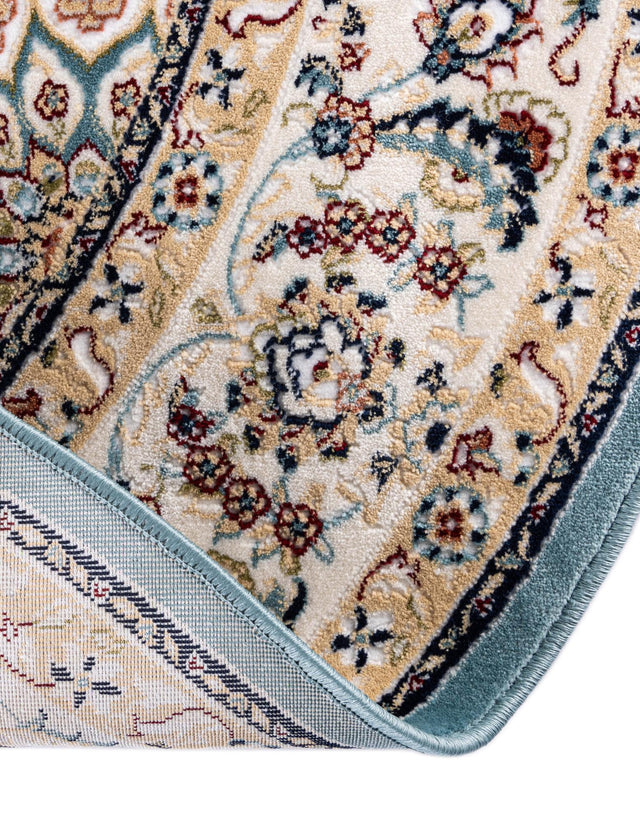 Blue 5' 3 x 5' 3 Narenj Round Area Rug 85% Polypropylene & 15% Polyester Traditional Classic Carpet for Living, Dining, Bedrooms, Office for Sale at Rug Engine