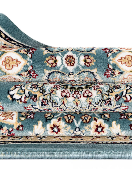 Blue 5' 3 x 5' 3 Narenj Round Area Rug 85% Polypropylene & 15% Polyester Traditional Classic Carpet for Living, Dining, Bedrooms, Office for Sale at Rug Engine