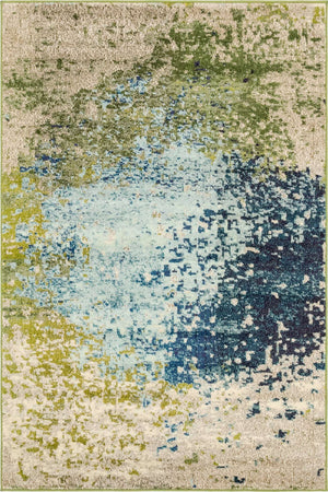 Blue 4' 1 x 6' 1 Estrella Rectangle Area Rug 100% Polypropylene Non-Shedding Stain Resistant Carpet Colorful Modern Abstract Design Easy Clean for Home Decor for Sale at Rug Engine
