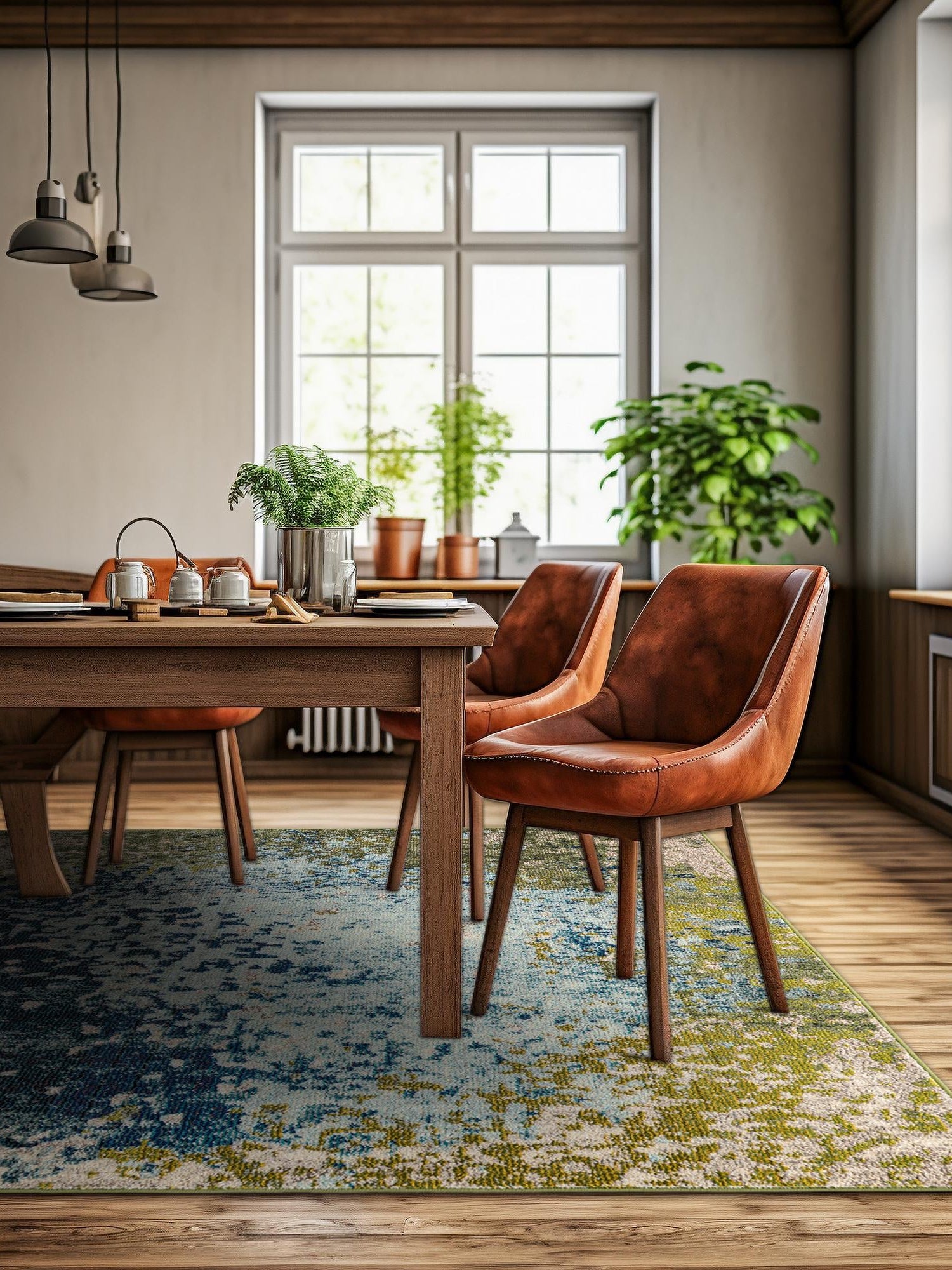 Blue 6' 1 x 6' 1 Estrella Square Area Rug 100% Polypropylene Non-Shedding Stain Resistant Carpet Colorful Modern Abstract Design Easy Clean for Home Decor for Sale at Rug Engine