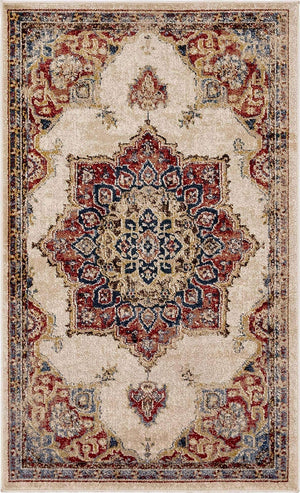 Cream 3' 3 x 5' 3 Utopia Rectangle Area Rug Traditional Vintage Persian Inspired Vivid Color Durable Carpet for Unique Interiors for Sale at Rug Engine