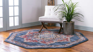 Dark Blue 7' x 7' Utopia Octagon Area Rug Traditional Vintage Persian Inspired Vivid Color Durable Carpet for Unique Interiors for Sale at Rug Engine