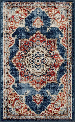 Dark Blue 3' 3 x 5' 3 Utopia Rectangle Area Rug Traditional Vintage Persian Inspired Vivid Color Durable Carpet for Unique Interiors for Sale at Rug Engine