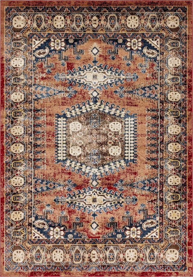 Terracotta 7' 1 x 10' Utopia Rectangle Area Rug Traditional Vintage Persian Inspired Vivid Color Durable Carpet for Unique Interiors for Sale at Rug Engine