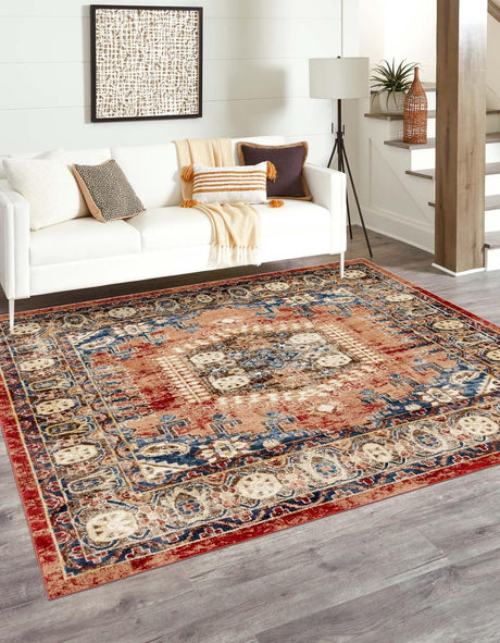 Terracotta 6' 1 x 6' 1 Utopia Square Area Rug Traditional Vintage Persian Inspired Vivid Color Durable Carpet for Unique Interiors for Sale at Rug Engine