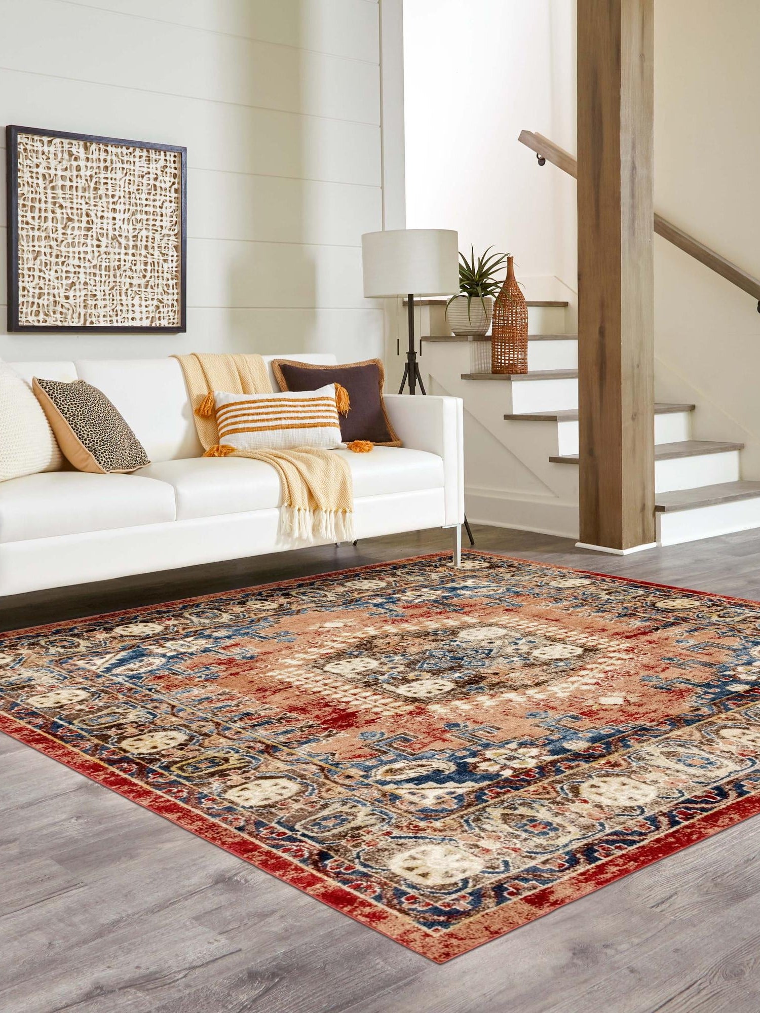 Terracotta 6' 1 x 6' 1 Utopia Square Area Rug Traditional Vintage Persian Inspired Vivid Color Durable Carpet for Unique Interiors for Sale at Rug Engine