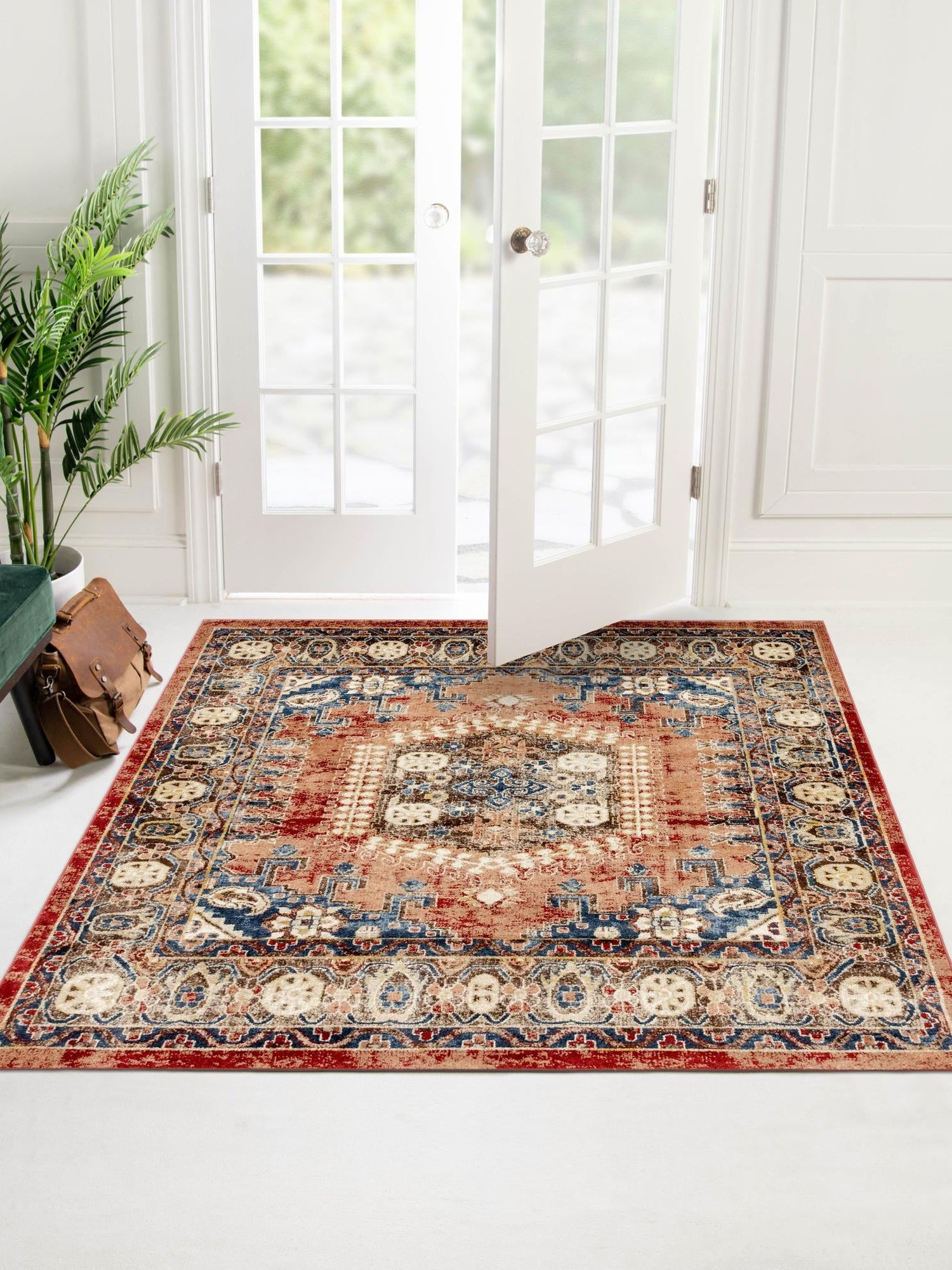Terracotta 6' 1 x 6' 1 Utopia Square Area Rug Traditional Vintage Persian Inspired Vivid Color Durable Carpet for Unique Interiors for Sale at Rug Engine