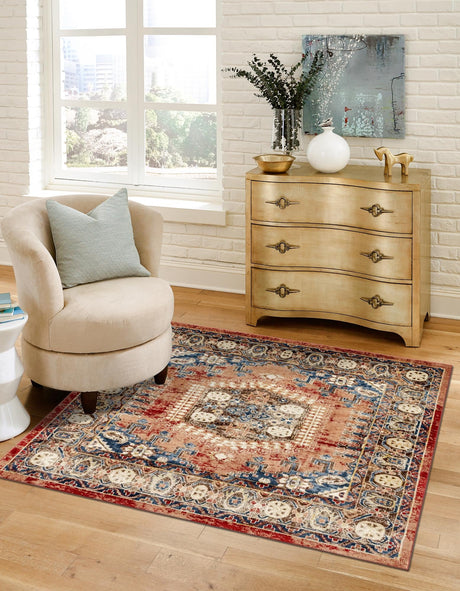 Terracotta 6' 1 x 6' 1 Utopia Square Area Rug Traditional Vintage Persian Inspired Vivid Color Durable Carpet for Unique Interiors for Sale at Rug Engine