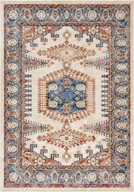 Cream 7' 1 x 10' Utopia Rectangle Area Rug Traditional Vintage Persian Inspired Vivid Color Durable Carpet for Unique Interiors for Sale at Rug Engine