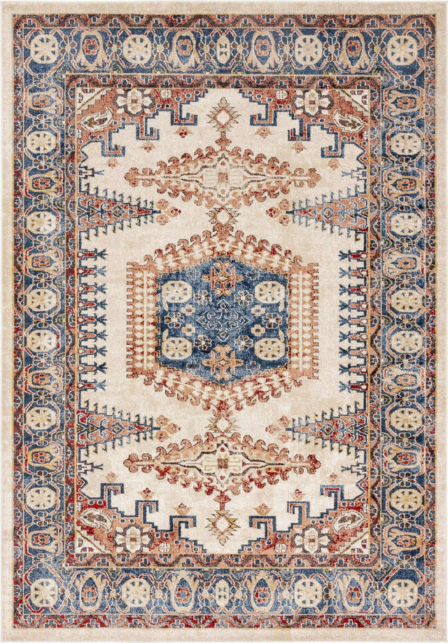 Cream 7' 1 x 10' Utopia Rectangle Area Rug Traditional Vintage Persian Inspired Vivid Color Durable Carpet for Unique Interiors for Sale at Rug Engine