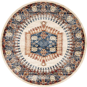 Cream 7' x 7' Utopia Round Area Rug Traditional Vintage Persian Inspired Vivid Color Durable Carpet for Unique Interiors for Sale at Rug Engine