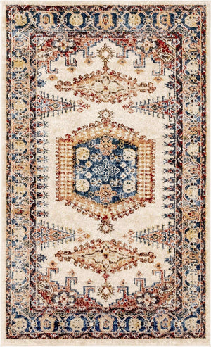 Cream 3' 3 x 5' 3 Utopia Rectangle Area Rug Traditional Vintage Persian Inspired Vivid Color Durable Carpet for Unique Interiors for Sale at Rug Engine