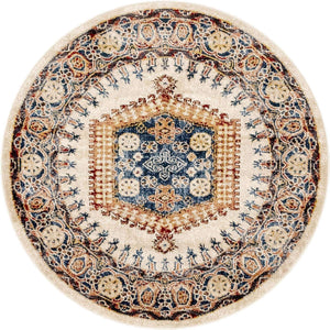 Cream 4' 1 x 4' 1 Utopia Round Area Rug Traditional Vintage Persian Inspired Vivid Color Durable Carpet for Unique Interiors for Sale at Rug Engine