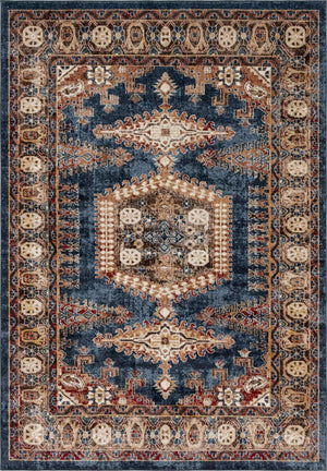 Blue 7' 1 x 10' Utopia Rectangle Area Rug Traditional Vintage Persian Inspired Vivid Color Durable Carpet for Unique Interiors for Sale at Rug Engine