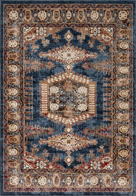 Blue 7' 1 x 10' Utopia Rectangle Area Rug Traditional Vintage Persian Inspired Vivid Color Durable Carpet for Unique Interiors for Sale at Rug Engine