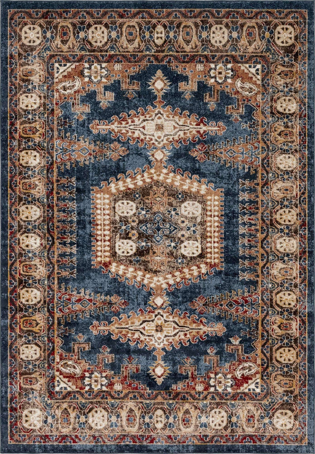Blue 7' 1 x 10' Utopia Rectangle Area Rug Traditional Vintage Persian Inspired Vivid Color Durable Carpet for Unique Interiors for Sale at Rug Engine