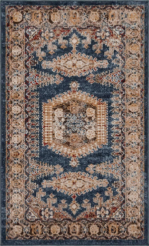 Blue 3' 3 x 5' 3 Utopia Rectangle Area Rug Traditional Vintage Persian Inspired Vivid Color Durable Carpet for Unique Interiors for Sale at Rug Engine