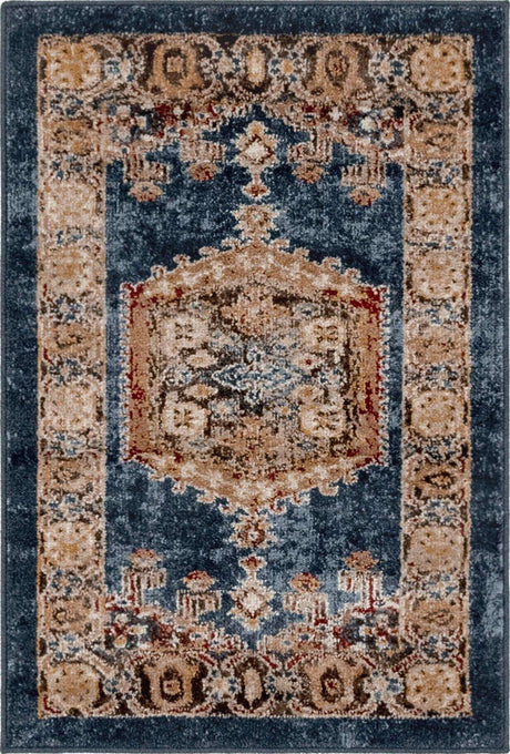 Blue 2' 2 x 3' 1 Utopia Rectangle Area Rug Traditional Vintage Persian Inspired Vivid Color Durable Carpet for Unique Interiors for Sale at Rug Engine