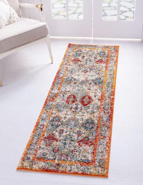 Multicolor 2' x 6' 1 Rosso Runner Area Rug Vintage Distressed Faded Traditional Design Carpet for Unique Home Interior Design for Sale at Rug Engine
