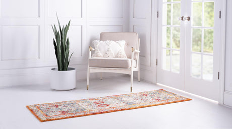 Multicolor 2' x 6' 1 Rosso Runner Area Rug Vintage Distressed Faded Traditional Design Carpet for Unique Home Interior Design for Sale at Rug Engine