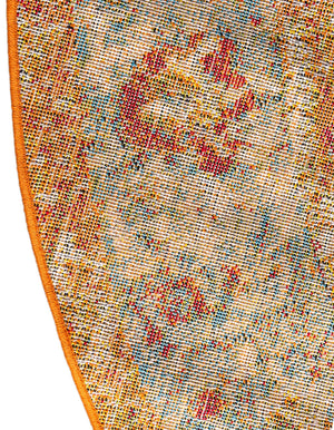 Multicolor 3' 3 x 3' 3 Rosso Round Area Rug Vintage Distressed Faded Traditional Design Carpet for Unique Home Interior Design for Sale at Rug Engine