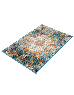 Beige 2' x 3' 1 Rosso Rectangle Area Rug Vintage Distressed Faded Traditional Design Carpet for Unique Home Interior Design for Sale at Rug Engine